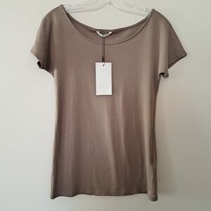 Zara Women's Taupe Short Sleeve Tee